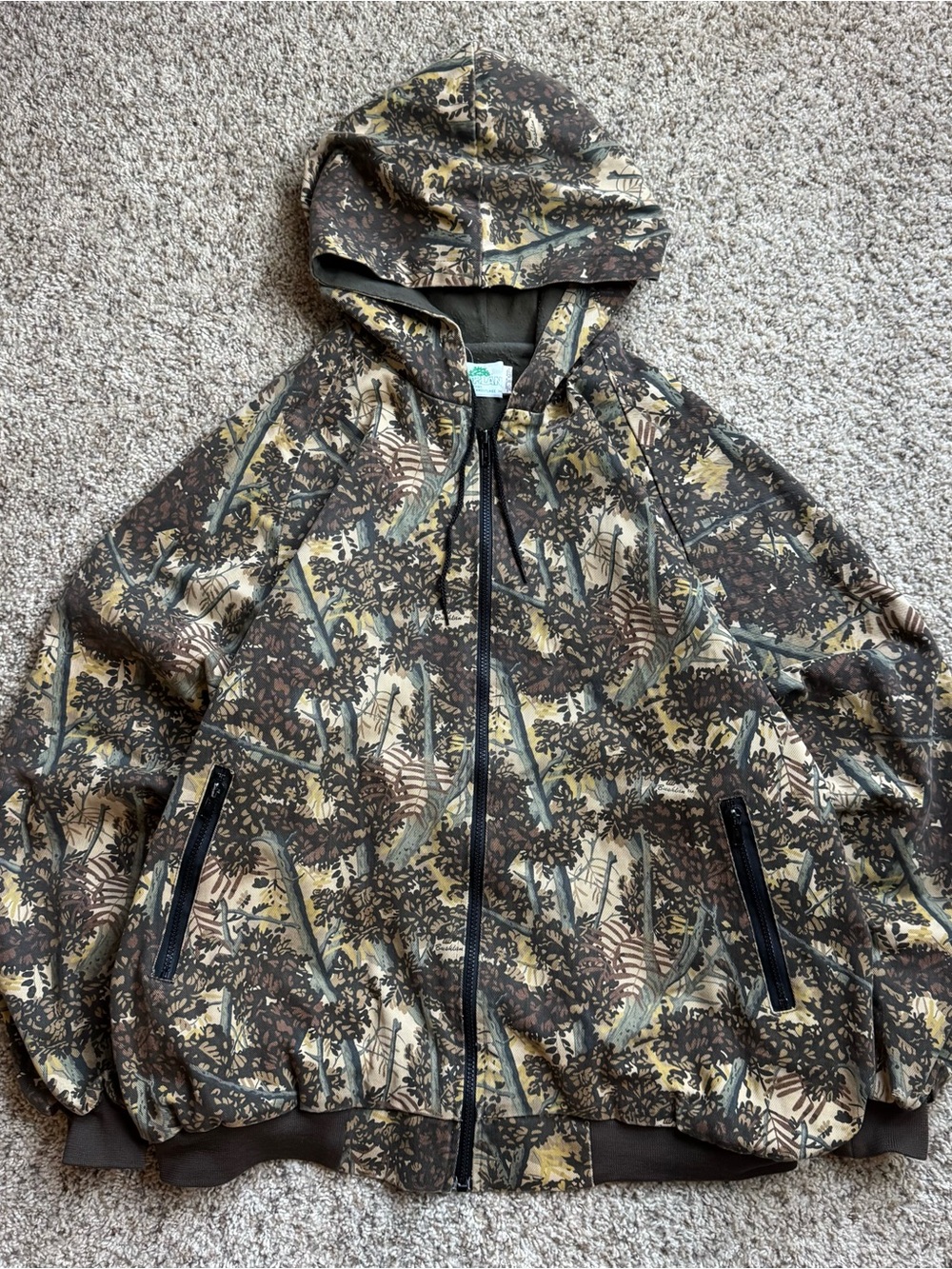 Vintage Bushlan Men’s Hunting Camo Jacket Hiking Hunting Tree Insulated XXL 80s